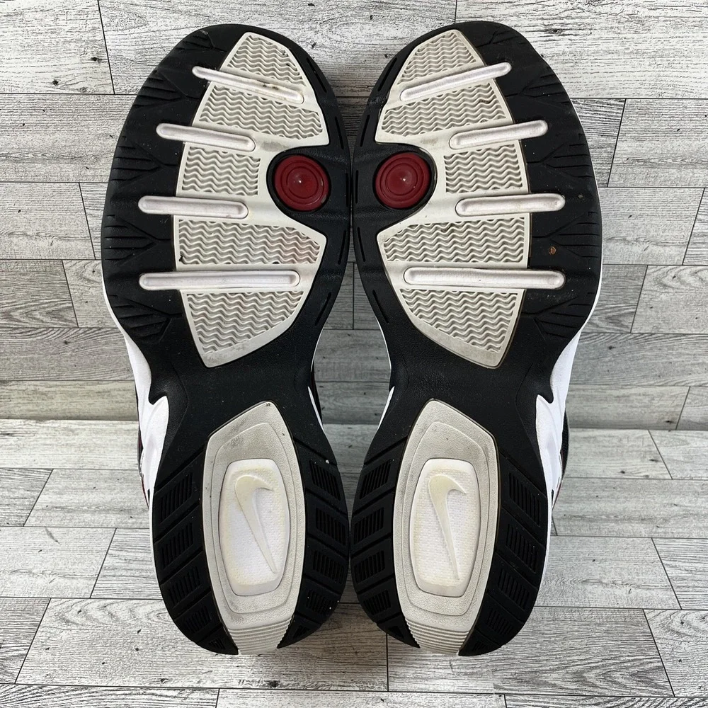 Nike Air Monarch IV White Black Red Athletic Shoes 416355-101 Men Size‎ 13